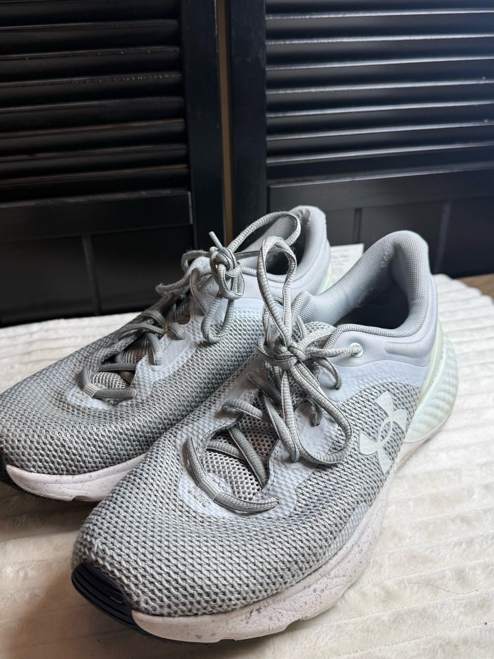Under Armour Light Gray Mesh Athletic Sneakers
